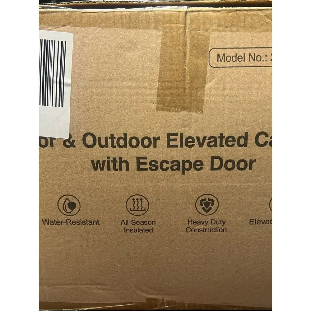 Outdoor Cat House Large Dark Grey Elevated Weatherproof Stray Barn
